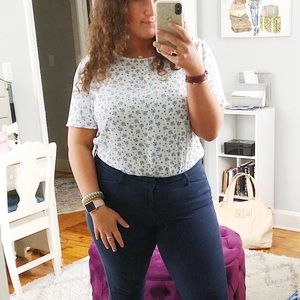 LOFT mixed-material Top